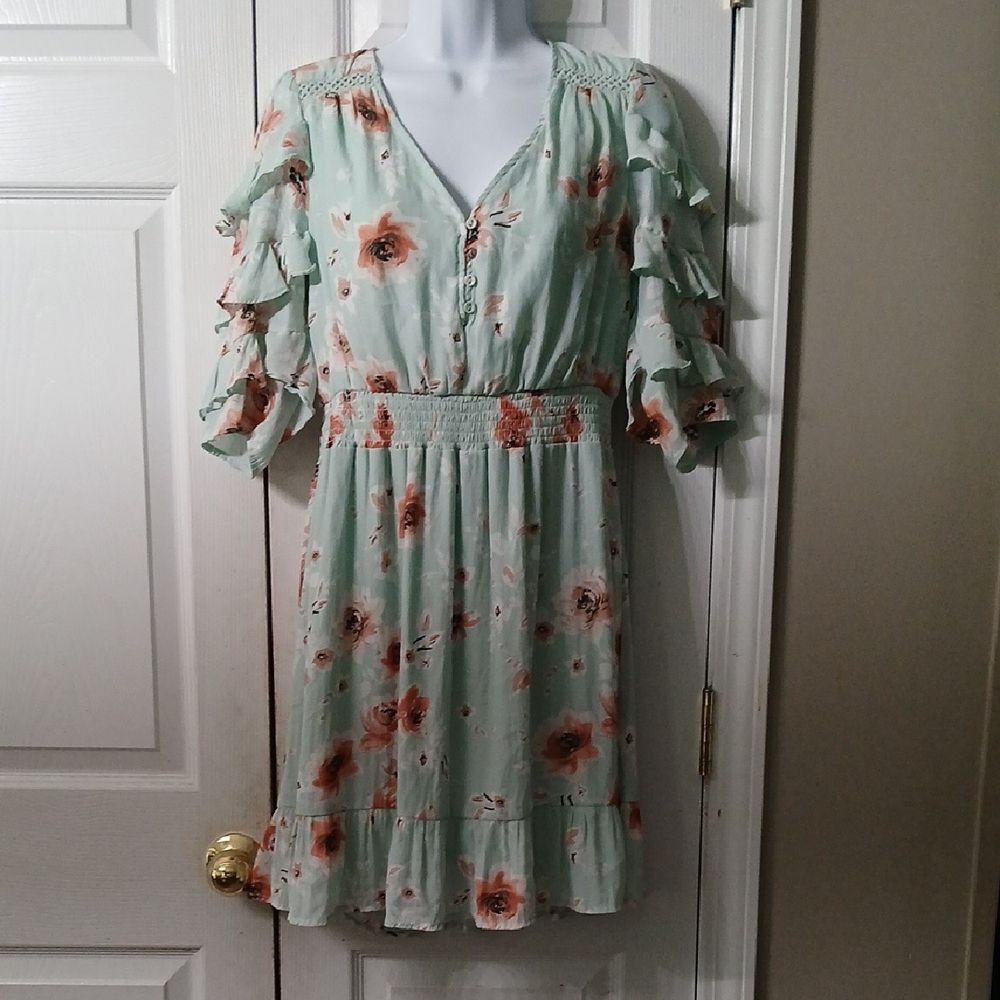 American Rag Cie  mint green floral print dress Sz M  NWOT